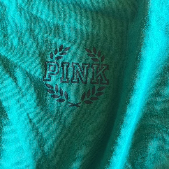 NWOT PINK SMALL CROPPED LONG SLEEVED SHIRT, GREEN COLOR - Picture 2 of 3